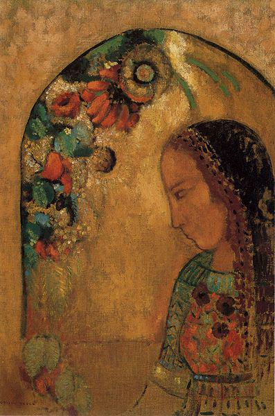 Odilon Redon Lady of the Flowers. oil painting picture